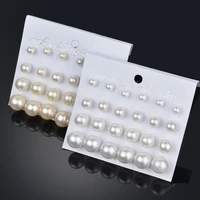 12 pairs1 set simulated pearl stud earrings set for women girls fashion women jewelry colorful pearls ear studs earrring gifts