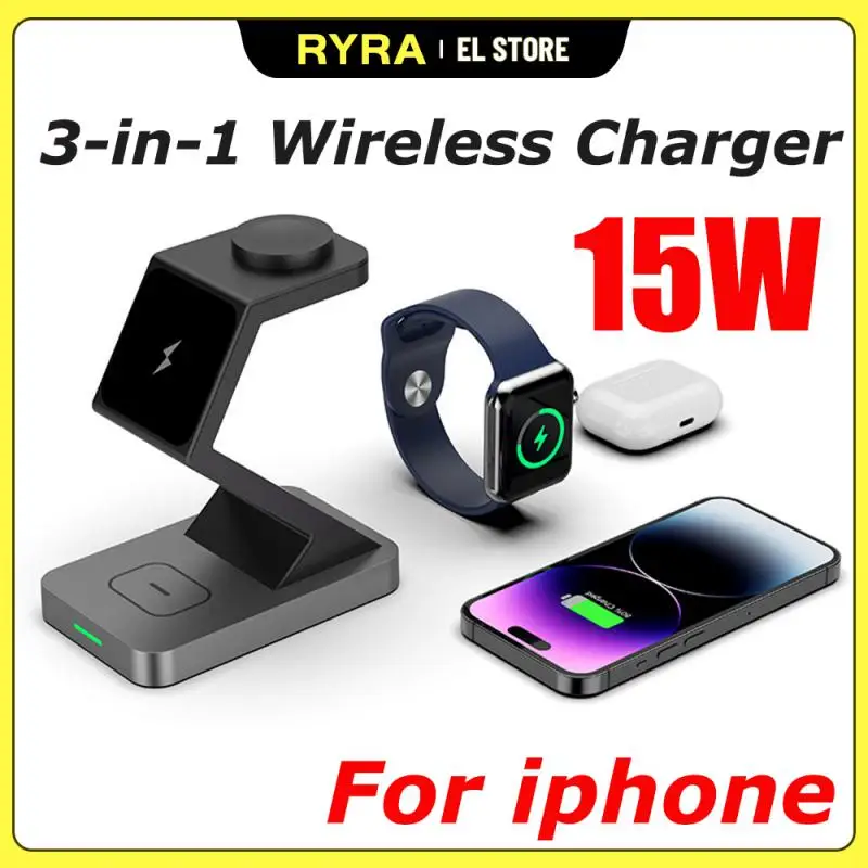 

RYRA 15W Magnetic 3-in-1 Fast Wireless Charger For IPhone 14 13 12 11 X Samsung Apple Watch Airpods Pro Wireless Fast Charging