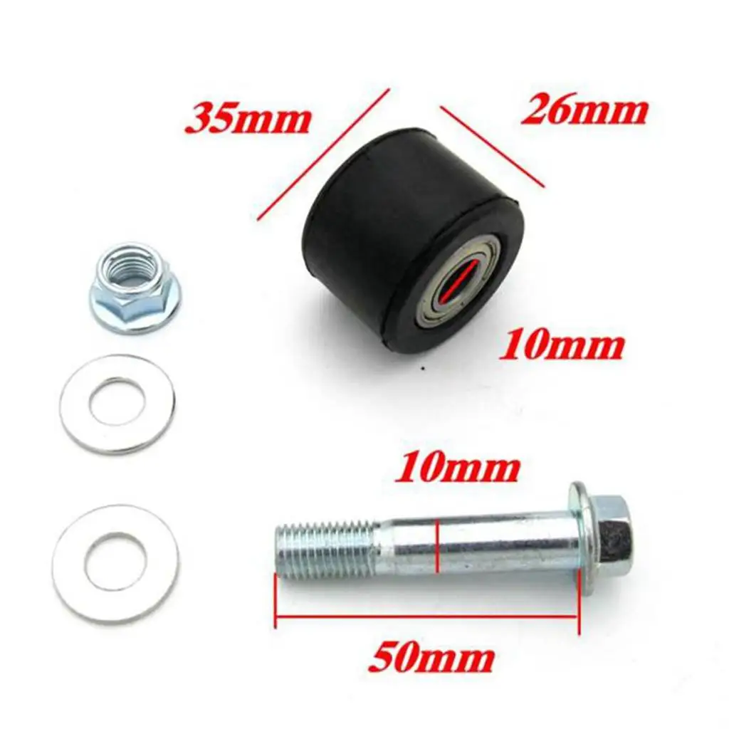 

10mm Motorcycle Dirt Chain Roller Slider Tensioner Black