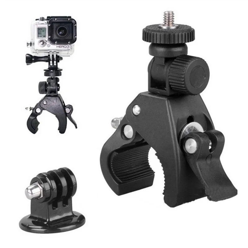 

Черный зажим для ручки велосипеда мотоцикла крепление камеры штатив адаптер для всех Gopro Hero 10 9 8 7 6 5 OSMO SJ