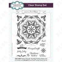 2022 festive flourish christmas clear silicone stamps scrapbook decoration embossing template diy gift card handmade craft molds