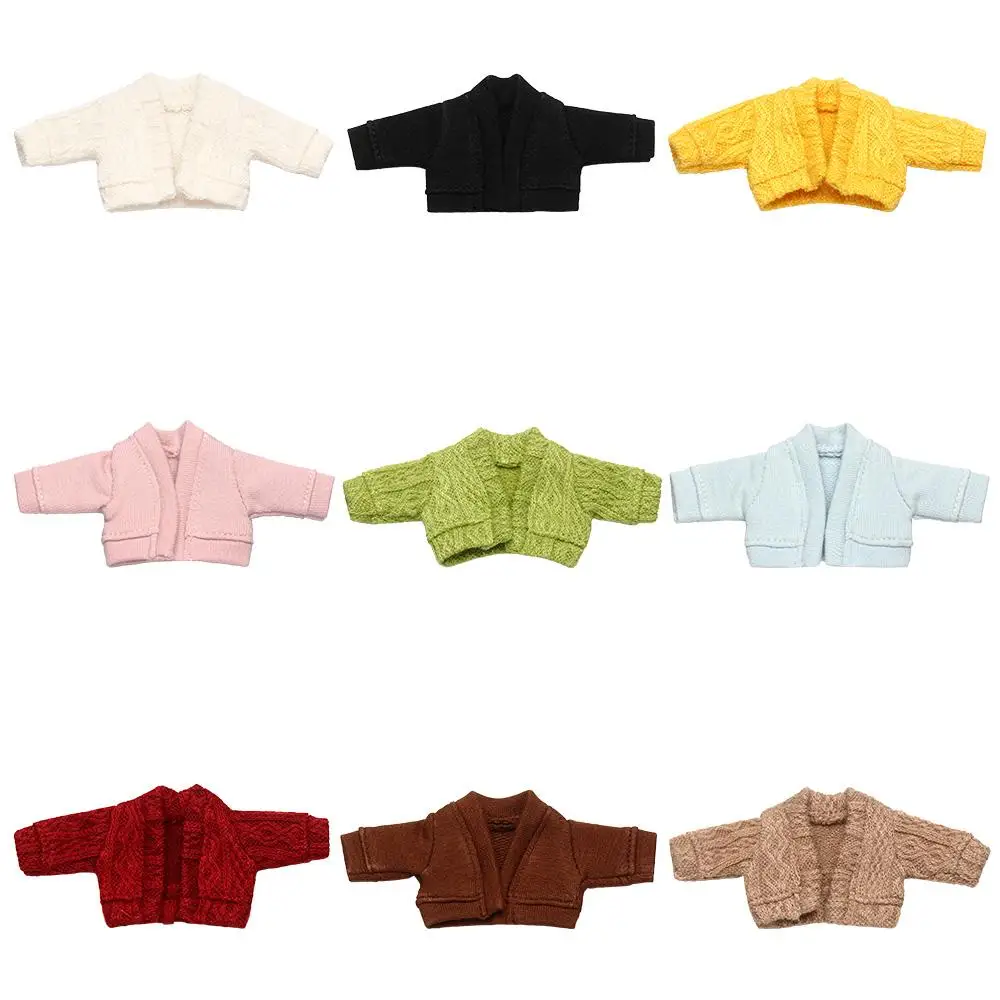 

Doll Mini Knitted Sweater Cardigans For OB11 Dolls Accessories Tops Casual Dress Clothes for 1/11 1/12 Dolls Kids DIY Gift Toys