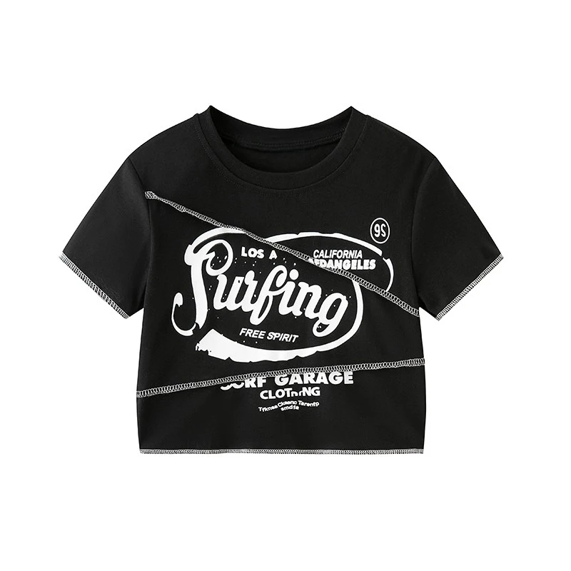 

Женский летний укороченный топ с надписью одежда в готическом стиле Y2k, 2023, футболки, футболки с коротким рукавом в стиле гранж, уличная одежда для молодых девушек