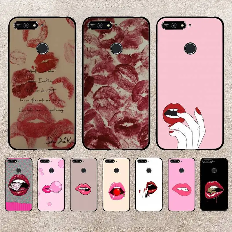 

Sexy Girl Red Lips Phone Case For Xiaomi 11 10 12Spro A2 A2lite A1 9 9SE 8Lite 8explorer F1 Poco 12S Ultra Cove