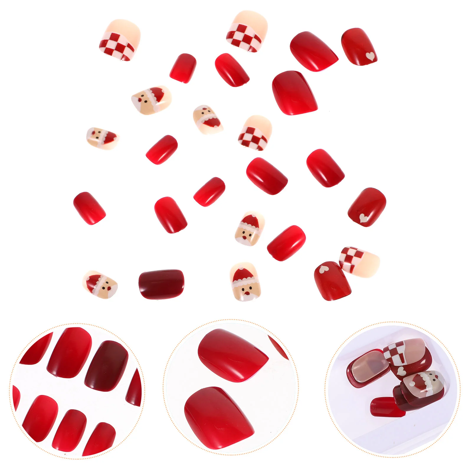 

Nail Nails Christmas Artificial Fake Falsepressfull Cover Tips Snowflake Tip Crystal Acrylic Diy Decoration Fingernails Impress