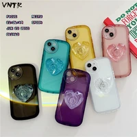 cute clear candy colors crystal diamond love bracket girl soft case for iphone 11 12 13 pro max xr x xs anti drop cover fundas