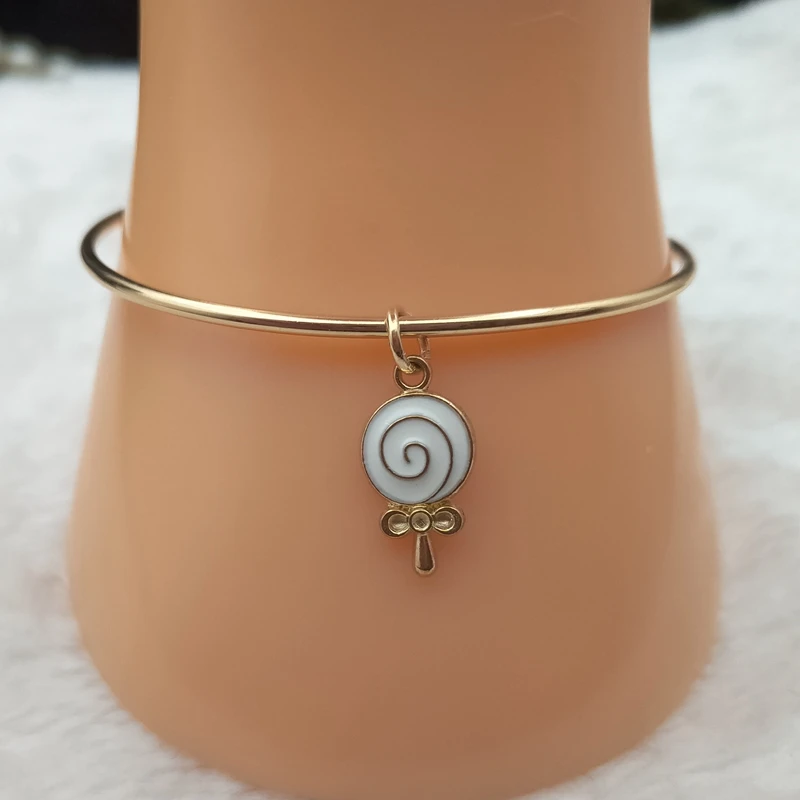 Милый мультяшный эмалированный браслет в виде леденца аксессуары из сплава