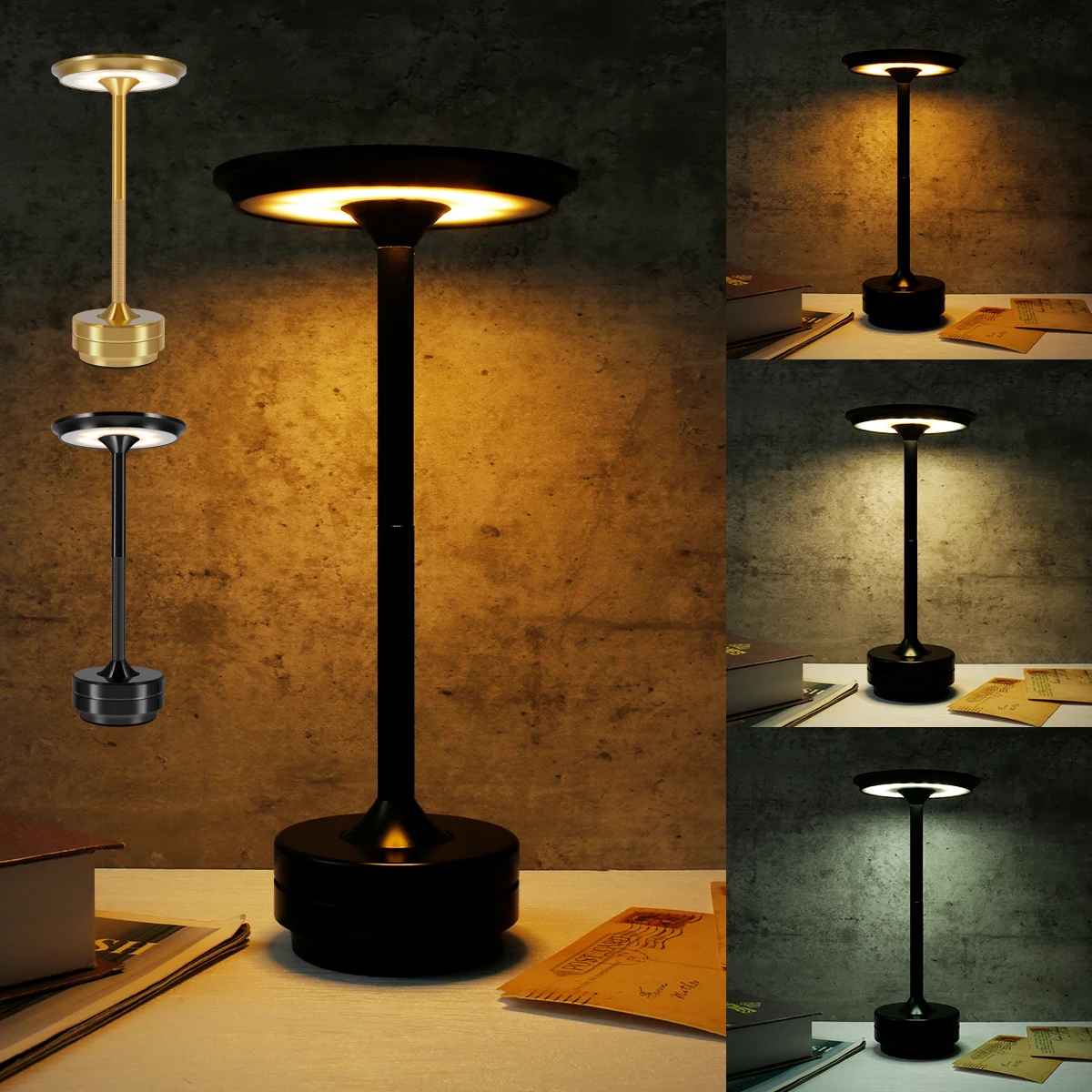 

Touch Table Lamp Portable LED Table Light with 2000mAh Rechargeable Battery Nightstand Light with 3 Lighting Modes Bedside Lamp