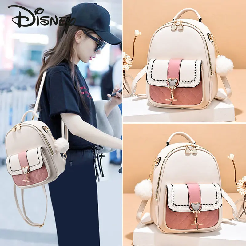 Disney Mickey New Women's Backpack Fashion High Quality Women's Crossbody Bag Casual Versatile Multi Functional Backpack