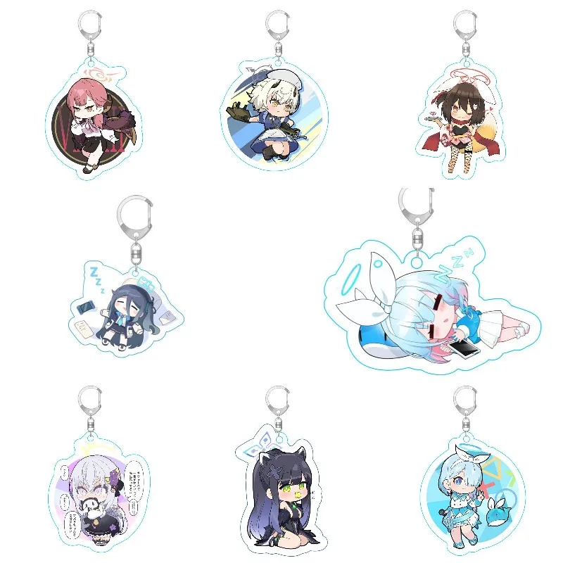 

Hot Anime Blue Archive Asahina Fina Cosplay Key Chains Acrylic Action Figure Hayase Yuka Keyrings Kawaii Bags Keychain Fans Gift