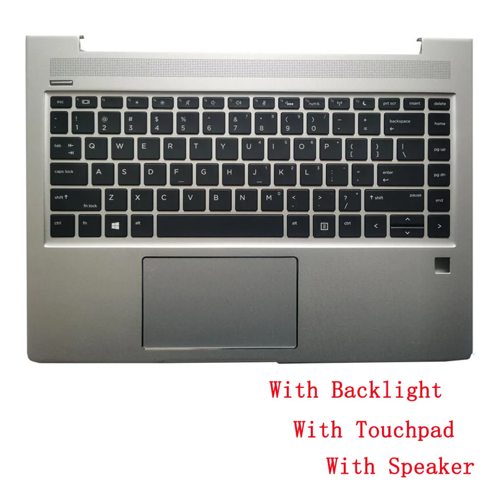

New US Laptop Keyboard For HP Probook 440 G6 445 G6 440 G7 445 G7 With Palmrest Upper Cover With Backlight Touchpad and Speaker