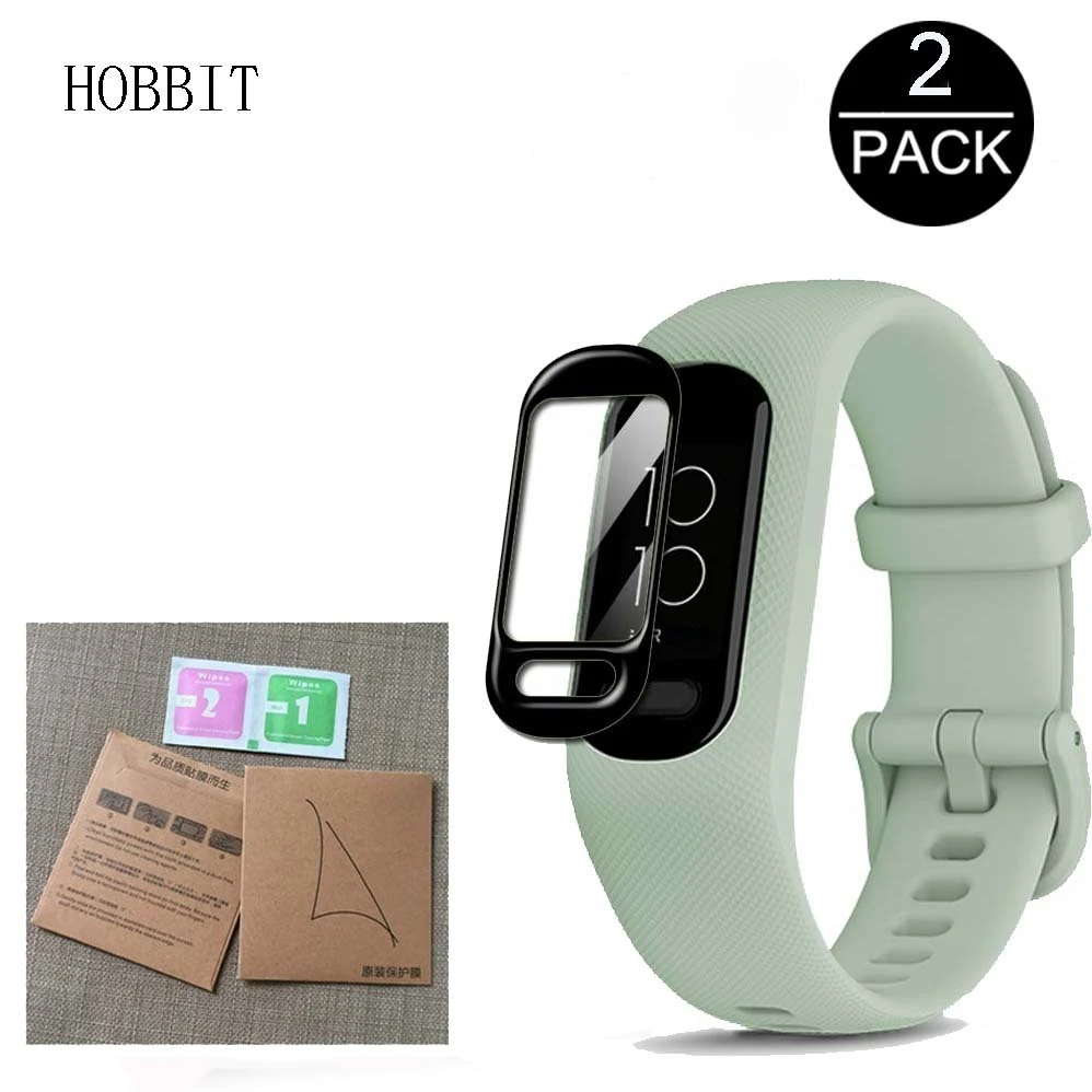 

2pcs Full Coverage Screen Protector For Garmin Vivosmart Vivo Smart 5 3D Curved Plating Soft PMMA protective film Not Glass