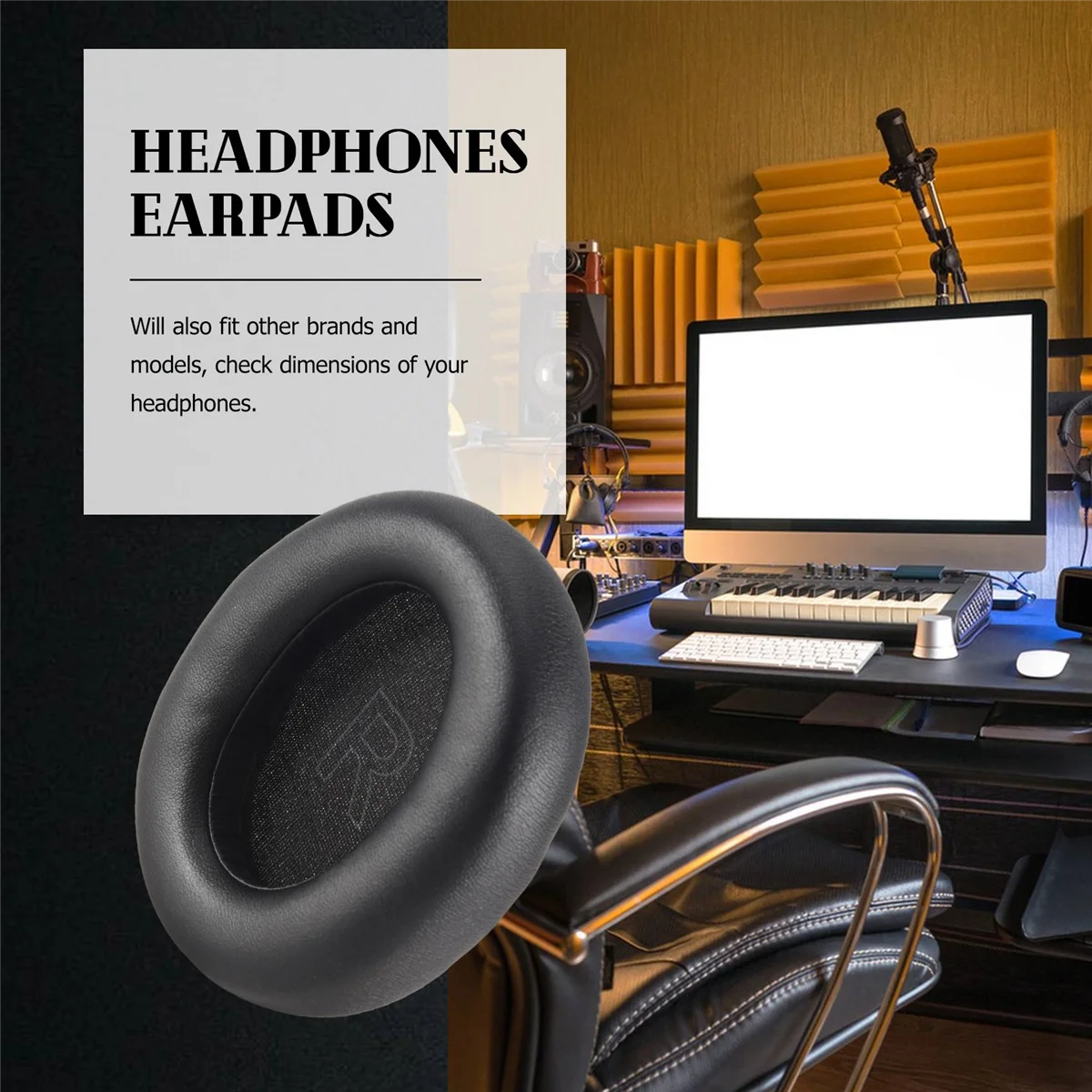 Replacement Ear Pads for Anker Soundcore Life Q30/Q35 Protein Leather Headphones Earpads(Black)