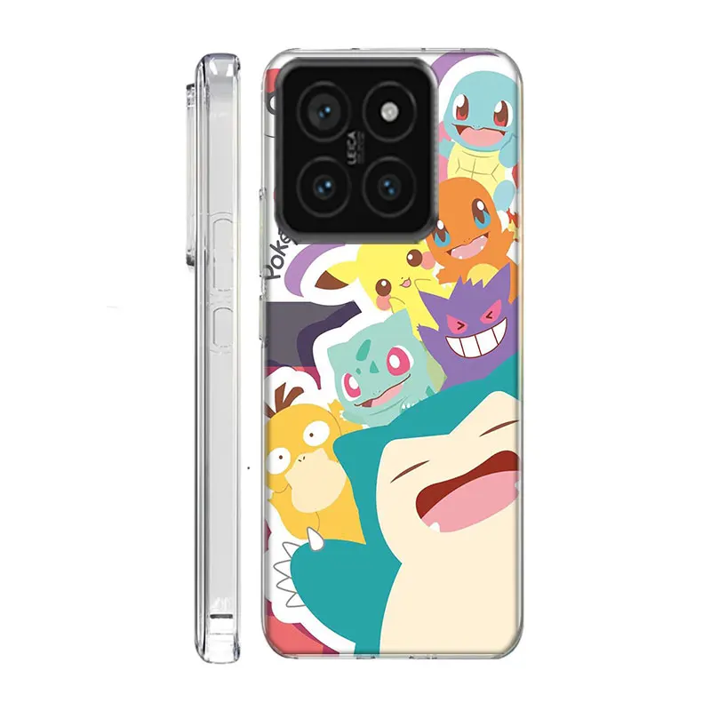 Прозрачный чехол для телефона Pokemones Pi Kas Xiaomi Poco F6 F5 Pro F3 X5 X4 NFC F4 X3 GT M5 M5S M4 M3 F2 F1 Cover Coque