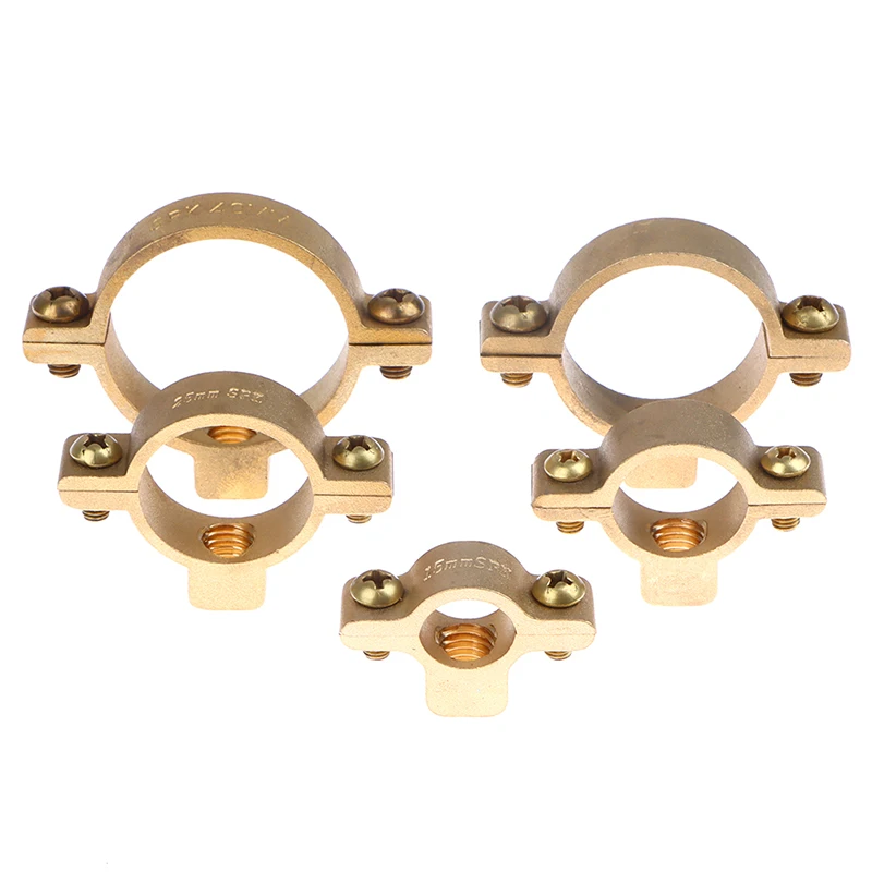 

Fit 15/22/28/35/40mm OD Tube Brass M10 Pipe Clamp Bracket Support Hanger Fixed Plumbing Water Brass Plumbing Clips Pipe Clamp