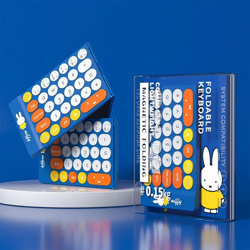 Фото Беспроводная складная ультратонкая клавиатура Anime Miffy с бесшумными клавишами, новый стиль, портативная, мультяшная, хит продаж, оптом, отличный подарок, милые товары №3