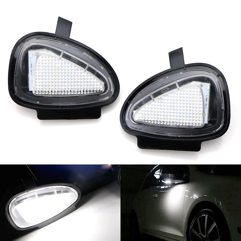 

2PCS White LED Under Side Mirror Puddle Lights For Golf 6 MK6 2008-2014 Touran 2011-2014 6R0945291 6R0945292