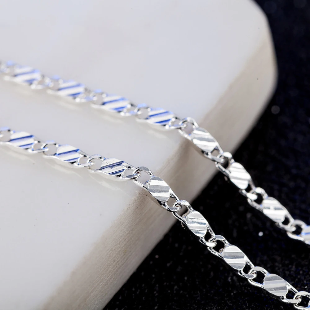 Купи NUMBOWAN 2mm 925 Sterling Silver Chain Necklace 16/18/20/22/24/26/28/30 Charm For Women Man Fashion Wedding Party Jewelry Gifts за 211 рублей в магазине AliExpress