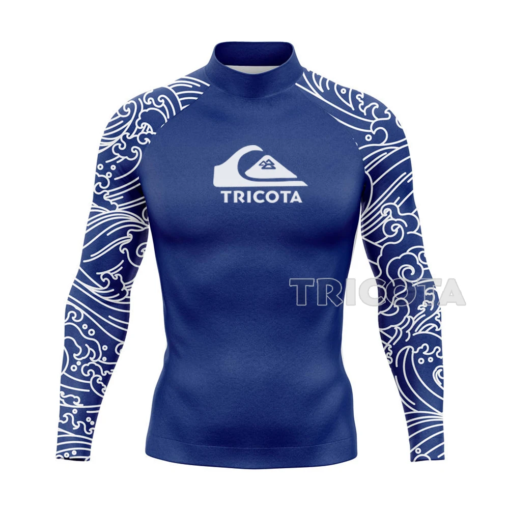 Men Surfing Rashguard Shirts Long Sleeve Tight Swimwear UV Protection Water Sports Swimming Floatsuit Diving Tops Boxing T-shirt