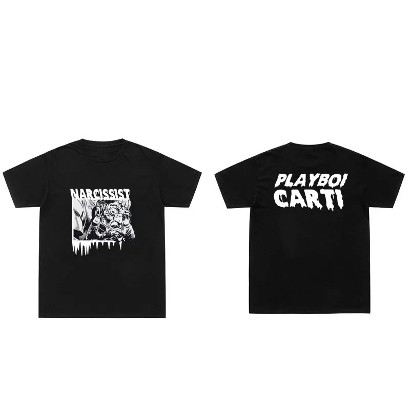 

Awesome Playboi Carti Tshirt Harajuku Print Short Sleeve Tee Regular Man Tops Quality Men 2pac Rap Oversized Hip-Hop T Shirts