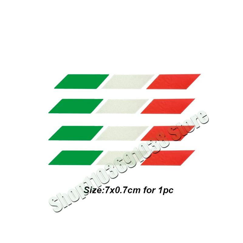

4 шт., светоотражающие наклейки с итальянским флагом