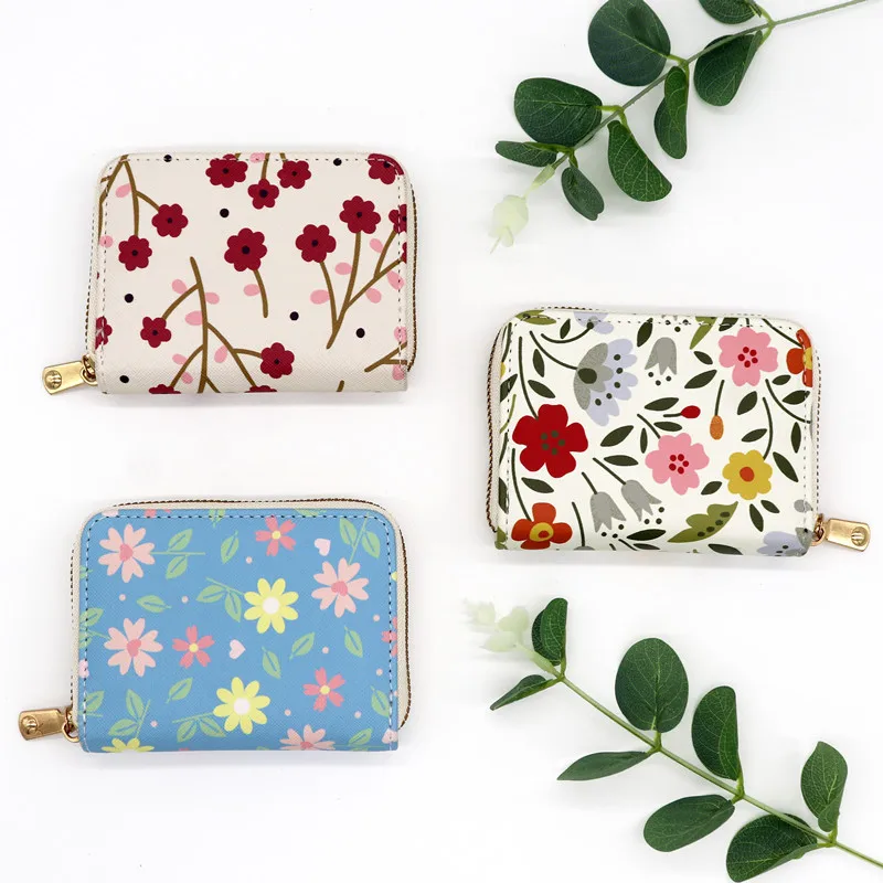 New Printed Organ Bag Japanese Style Floral Clip Cute Small Fresh Purse Female Credit Card Set
