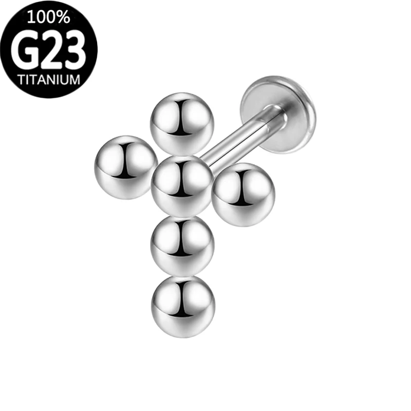 

G23 Titanium Lip Stud Piercing Cross Sexy Earring Cartilage Tragus Industrial Piercing Body Jewelry Women Accesories Wholesale
