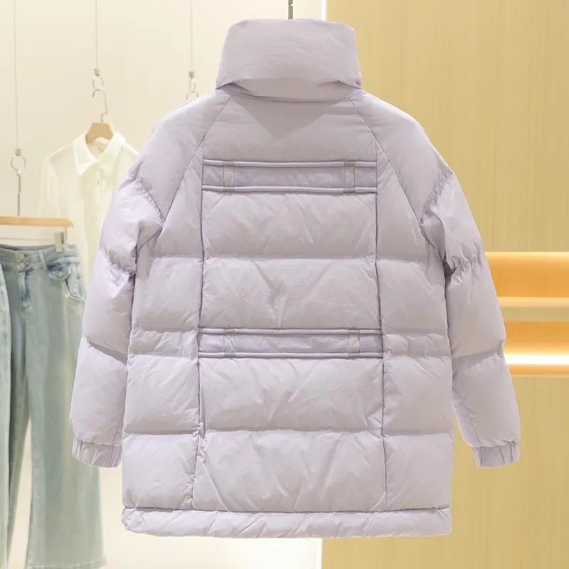 [Ai] Solid Loose All-Matching 90 White Duck Down Casual Down jacket Outerwear 24 Winter New Counter Withdraw from Cupboard Wo... |