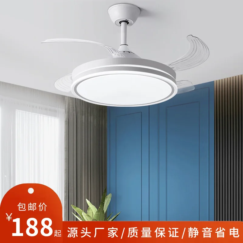 

Невидимый вентилятор, лампа для столовой/гостиной, спальни, потолочный вентилятор с большим потоком воздуха, бытовой умный, с преобразовате...