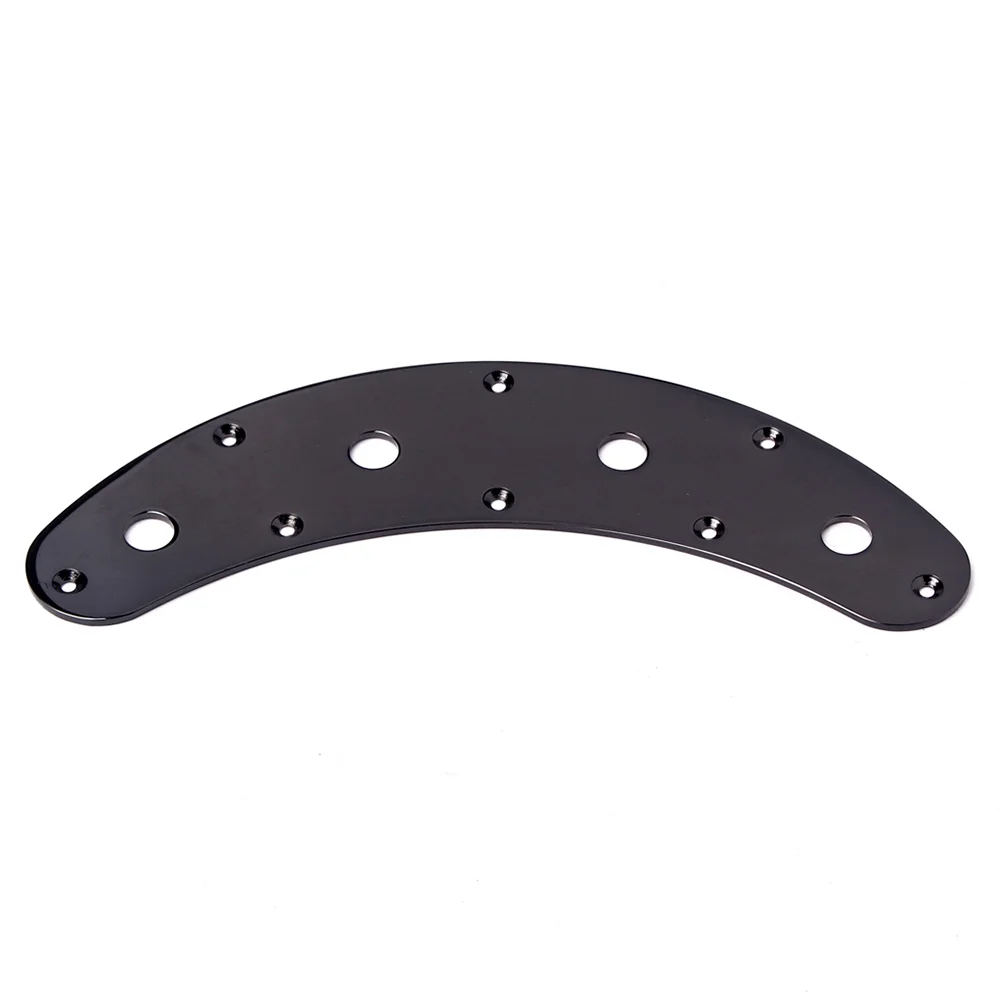 

Guitar Parts Accessories 4-Hole Arch Curved Control Plate for Jazz Bass Guitar (Black)