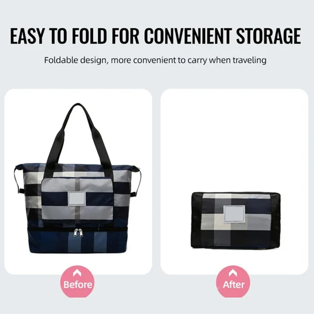 Sports Bag with Shoe Compartment Wet Compartment Fitness Scratch Resistant Multiple Uses Unisex Sports Compartment Fashionable