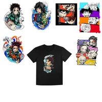 popular japanese anime clothing t shirt printing heat transfer patch diy iron decorative stripes on sweatshirt