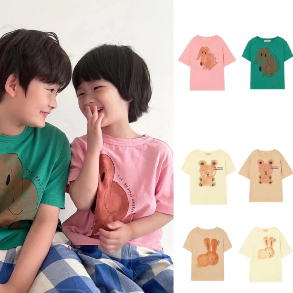 

2022 New Summer TAO Brand Kids Girls Boys T-Shirts Cute Print Short Sleeve T Shirts Cartoon Cotton Baby Tops Children Clothes