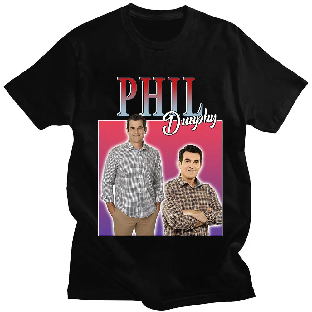 

American TV Show Phil Dunphy Graphics Print T-shirts Harajuku Men's 100% Cotton Casual Short Sleeve T-shirt Oversize Streetwear