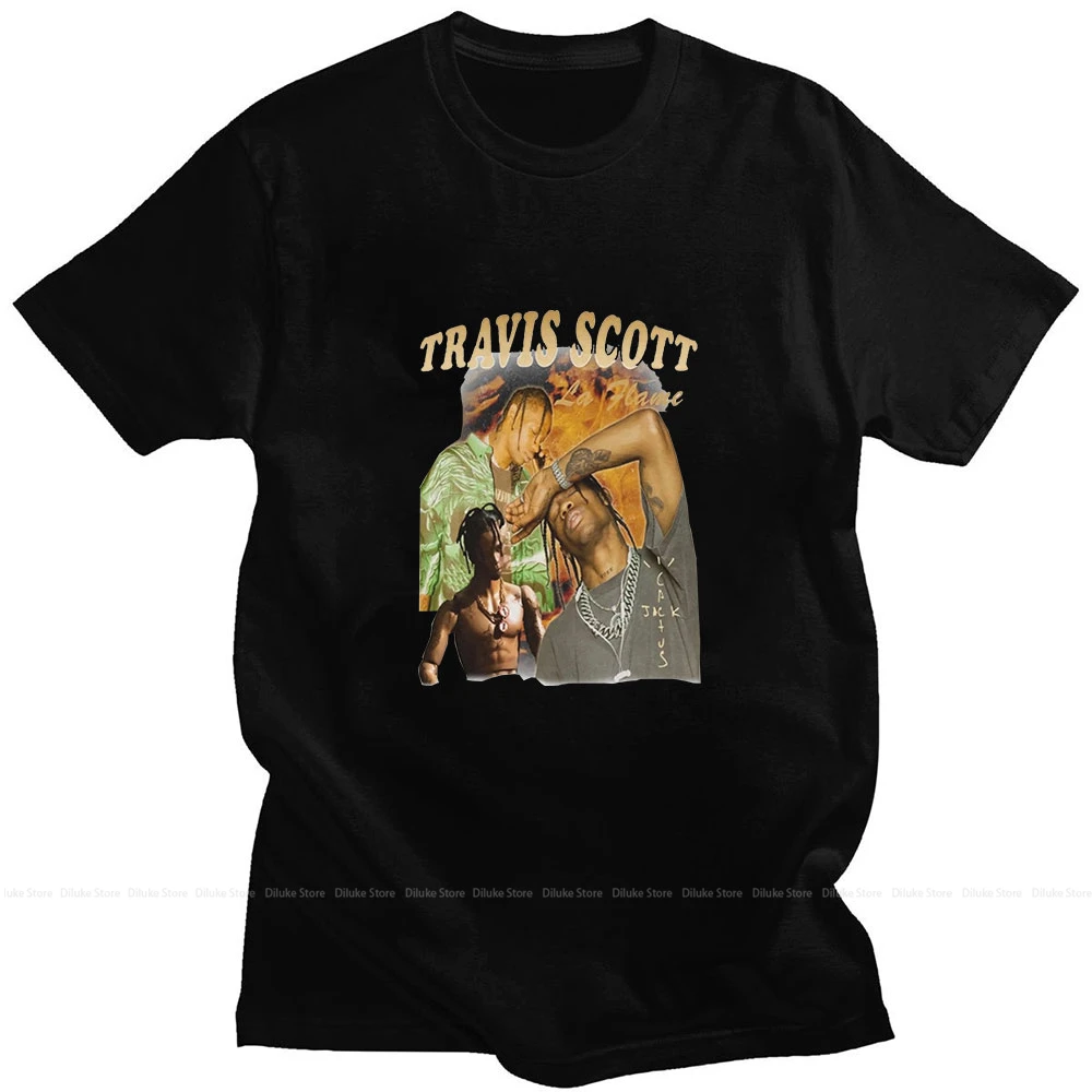 

Travis Scott Cactus Jack Swag American Retro Print Summer Short-sleeved Cotton Loose Comfortable Casual CouplesT-shirt Oversized