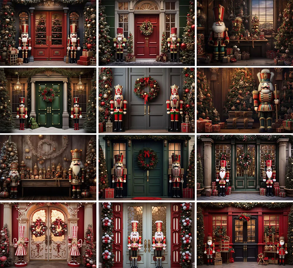 Рождественский фон Mehofond для детской фотосъемки с изображением солдатиков