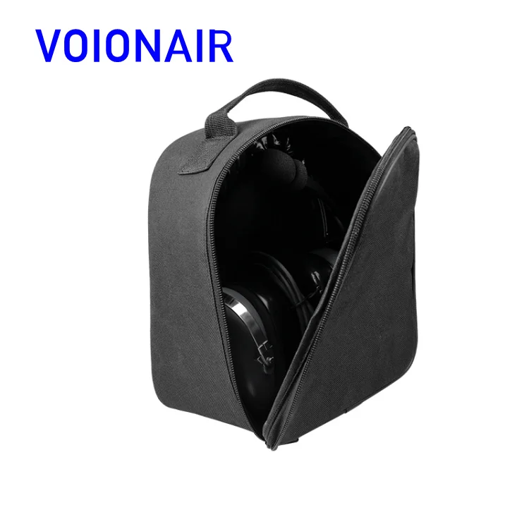 VOIONAIR Black Carrying Case Aviation Pilot Headset Bag For David Clark H10-30, H10-76, H10-20, H20-10