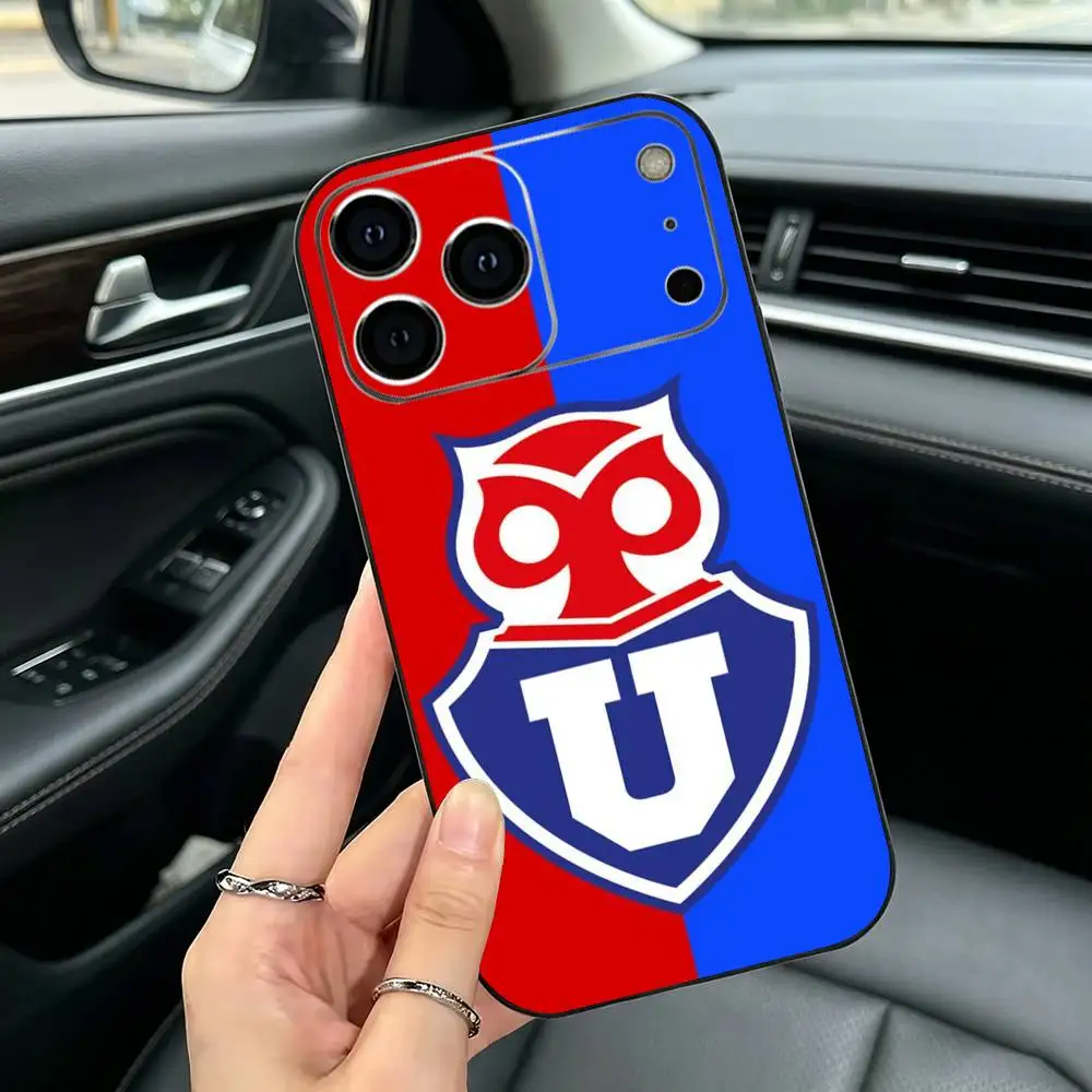 Фото Чехол для телефона C-Club U-Universidad de Chile для iPhone 11 12 13 14 15 16 17Pro, MAX, мягкий черный противоударный чехол №3