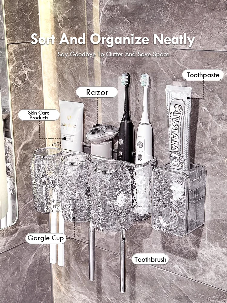 Стеллаж для хранения зубных щеток в ванную комнату многофункциональный Набор