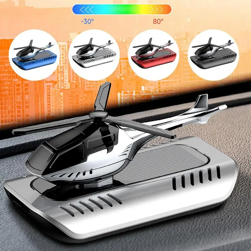 

2024 Solar Powered Helicopter Aromatherapy Automobile Rotating Aroma Diffuser Propeller Fragrance 3D Car Dashboard Decoration