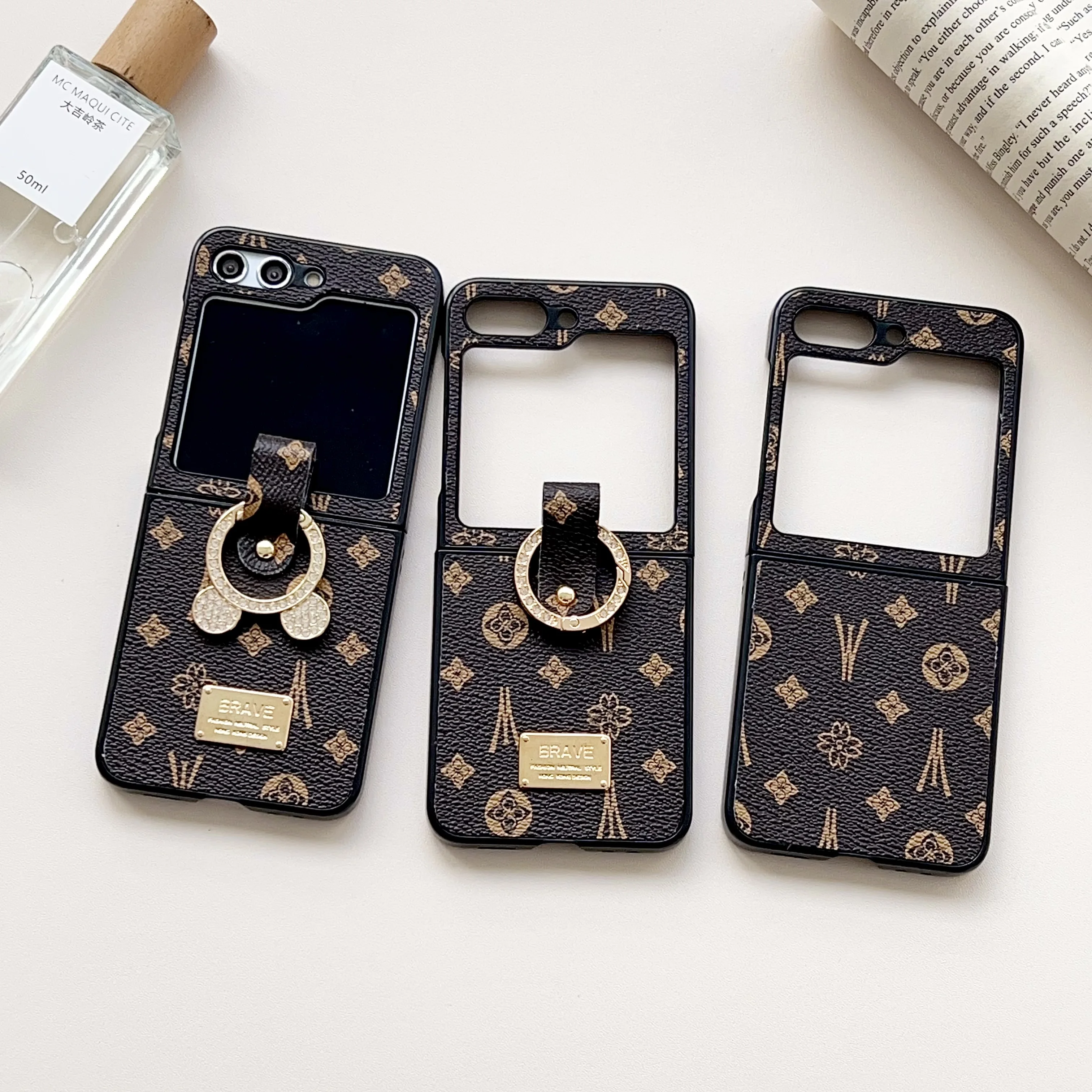 С кольцом в стиле ретро для Samsung Galaxyz Z Flip6 Flip5 4 3 чехол телефона складной защитный