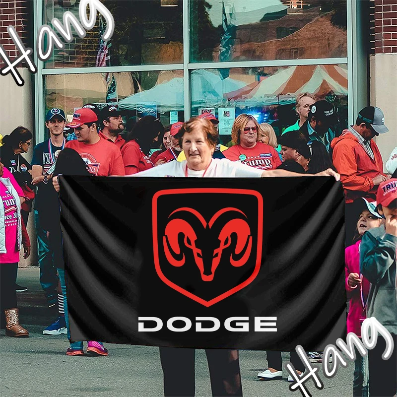 

Dodge Logo Flag Banner for Garage Home Decoration Hanging Flag In Corners 3*5FT 144cm*96cm