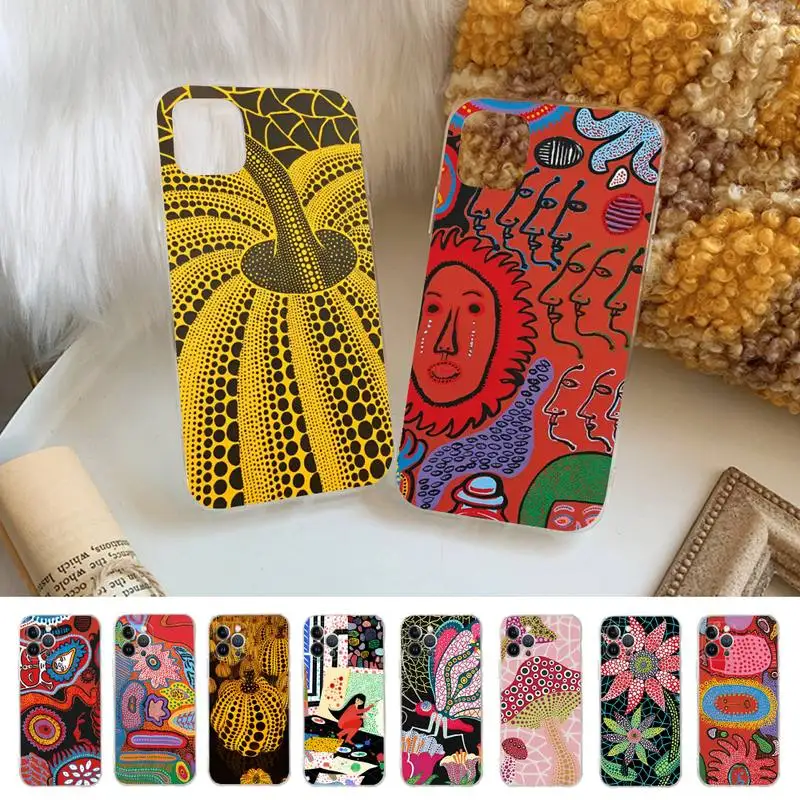 

Y-YayoiS K-KusamaS Art Phone Case For iPhone 14 11 12 13 Mini Pro XS Max Cover 6 7 8 Plus X XR SE 2020 Funda Shell