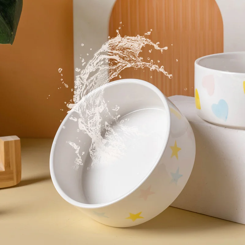 Керамическая миска для собак с зернистой поверхностью миски кормления широким