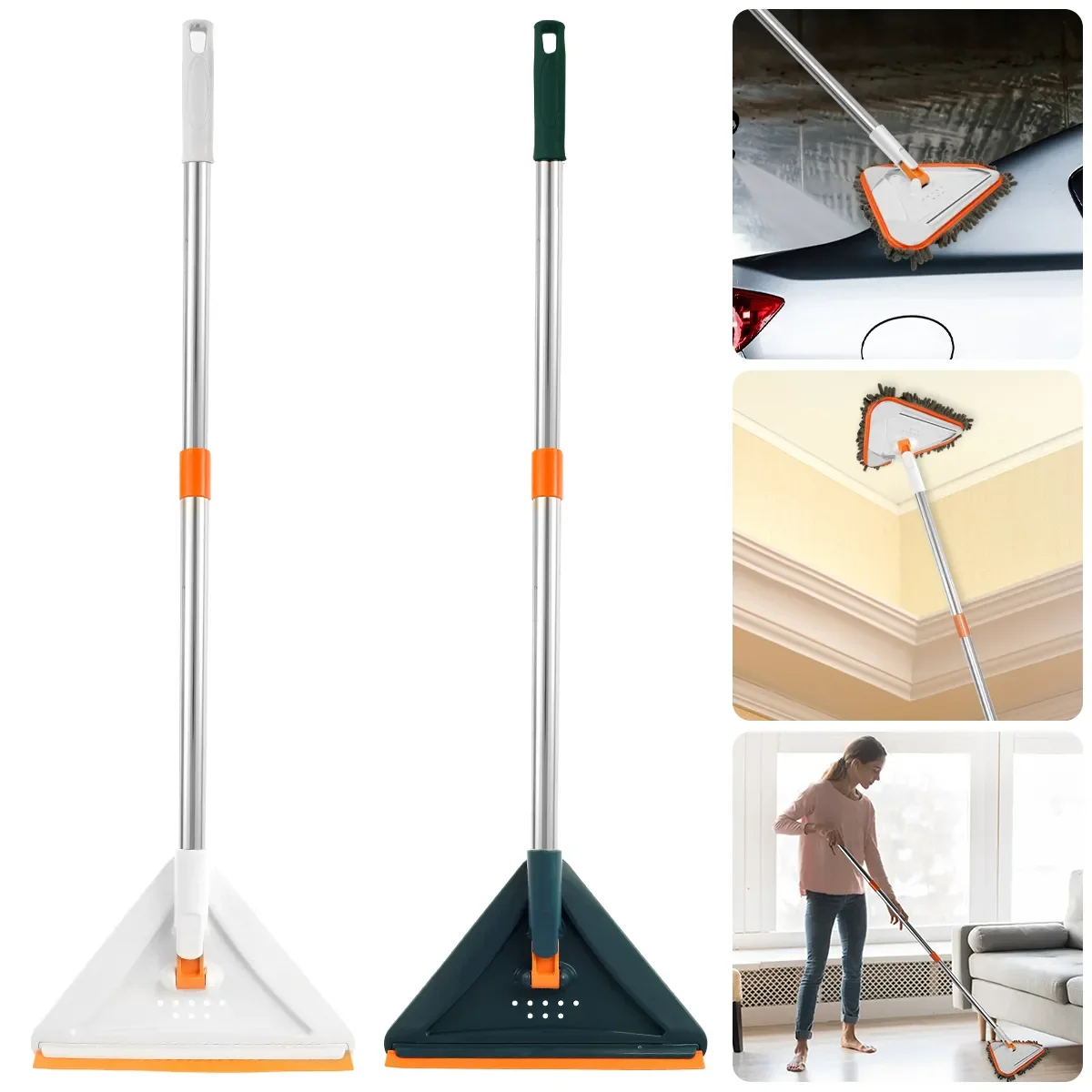 

Kitchen Super Soft Cleaning Mop 360° Rotatable Adjustable Length Triangular Water Absorption Mop for Floor, Kitchen, Wall Dry a