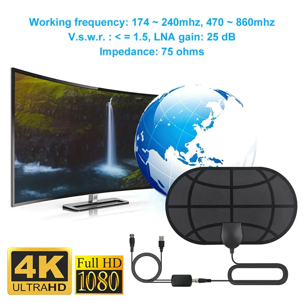 

980 Miles HD TV Antenna Indoor Weather Forecast 1080P Digital Aerial