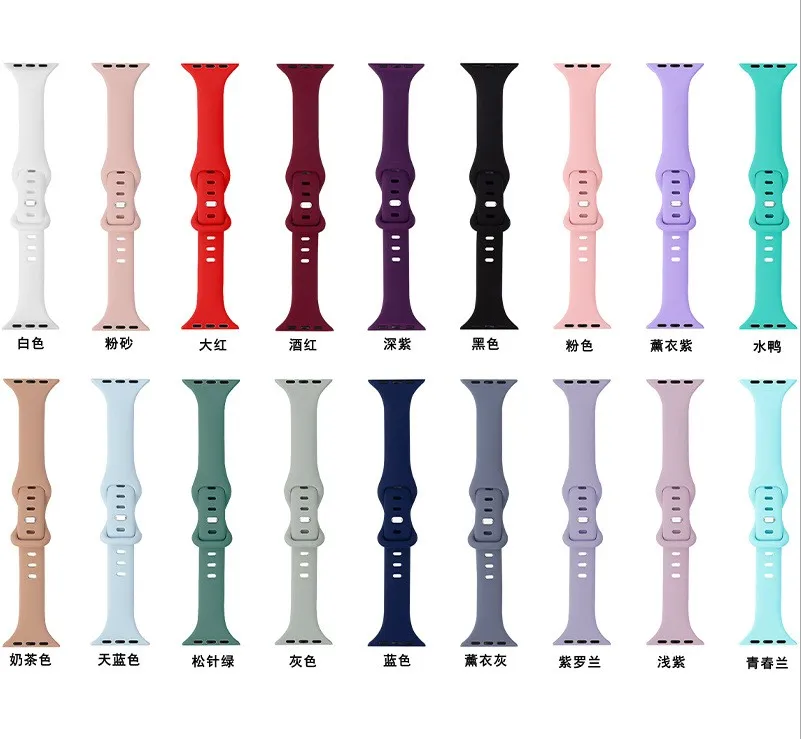 

Ремешок силиконовый для Apple Watch Series 7 6 5 4 SE 3 38 40 42 44 41 45 мм