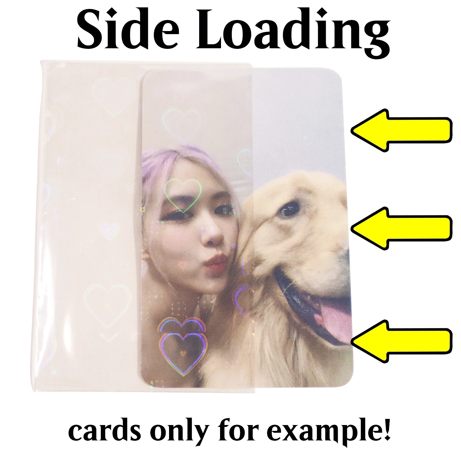 100ct Sweet Heart Foil Spark Shining Laser Clear Photo Holo Card Sleeves Korea KPOP Holographic Protector TCG Shield Cover |