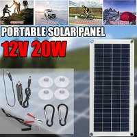 12v 20w portable solar flexible panel van car boat trickle battery charger