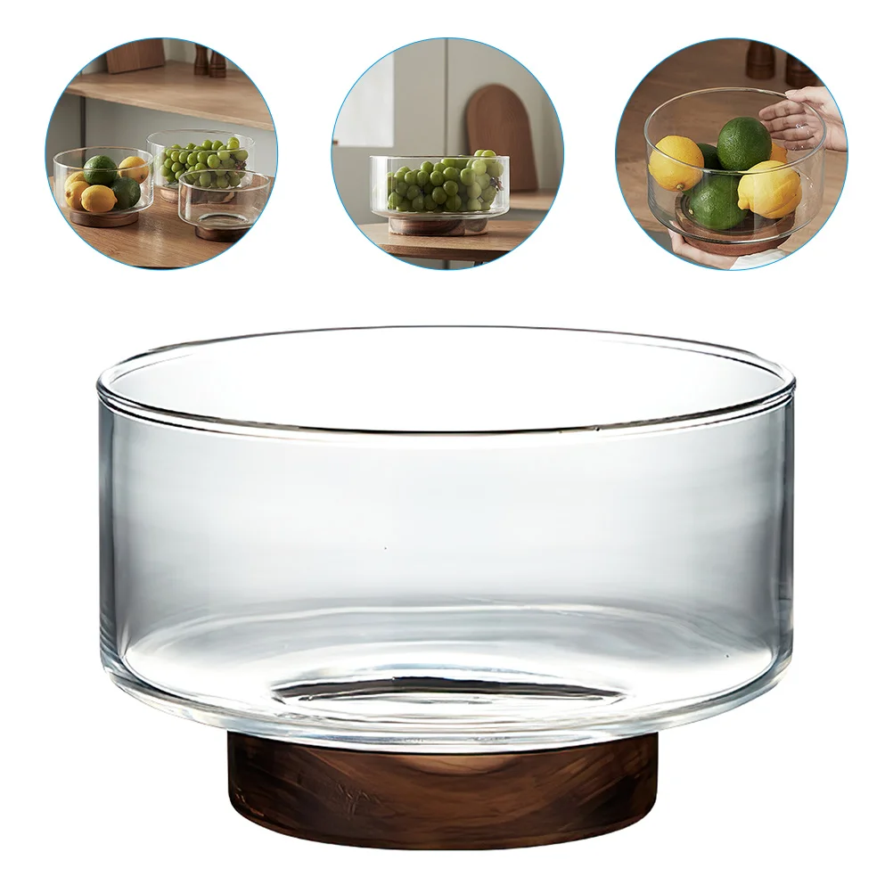 

Snack Platter Japanese Style Glass Fruit Plate Clear Cake Containers Salad Bowl Kitchen bowls